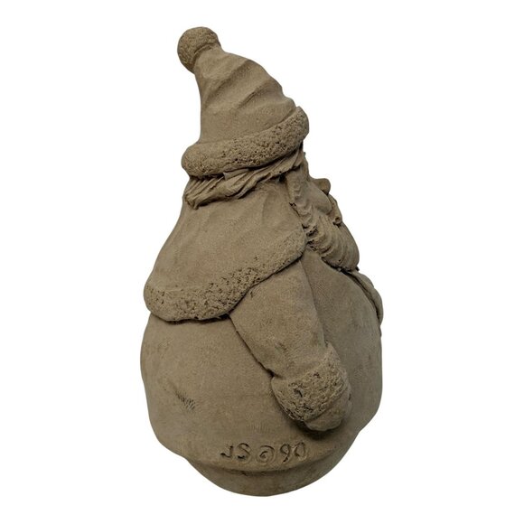 Vintage Jim Shore Unpainted Santa with Satchel Figurine 1990s Chubby Folk Art - Picture 4 of 4